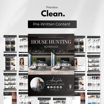 House Hunting Template Bundle-Luxury Black(pre-written content)