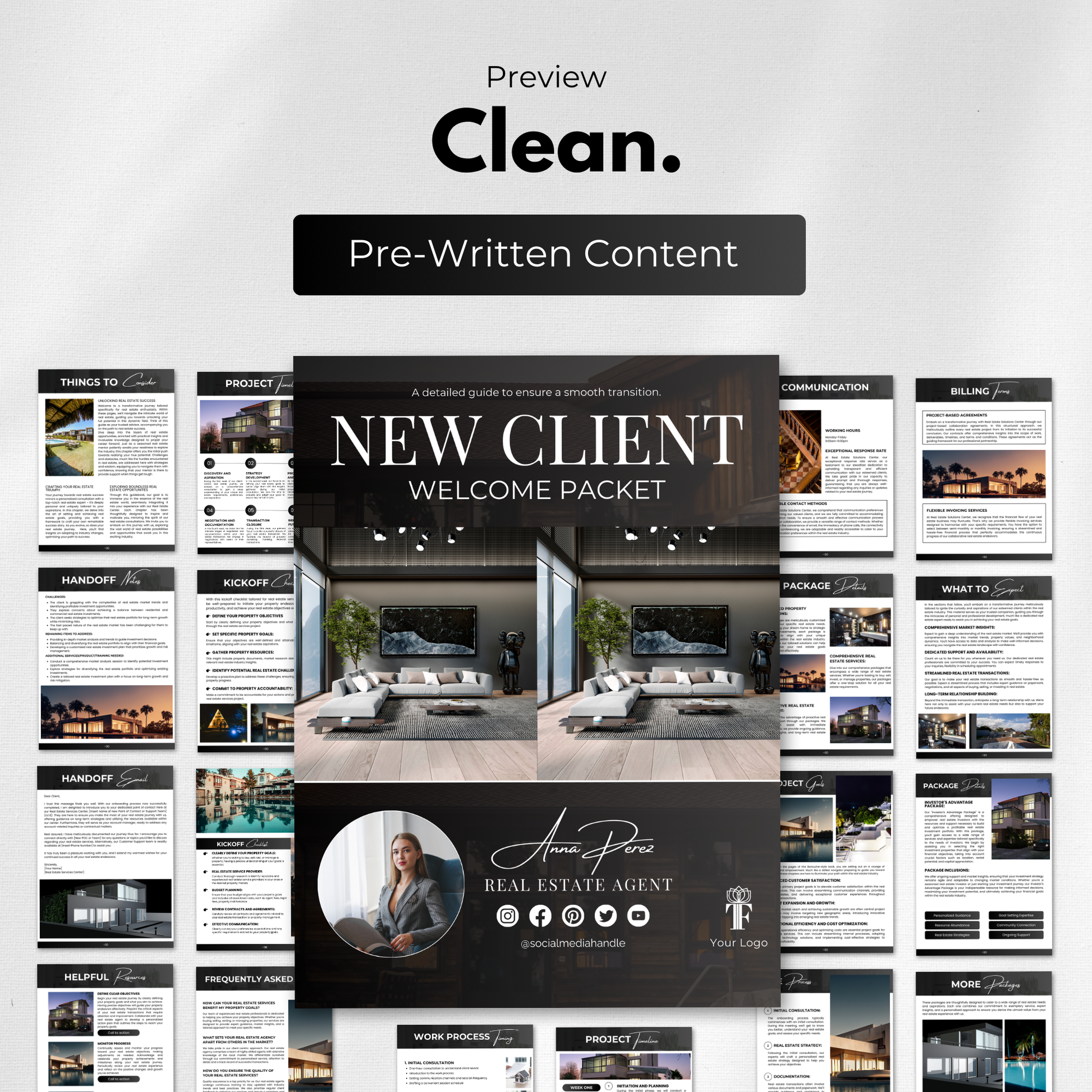 Client Welcome Template Bundle-Luxury Black