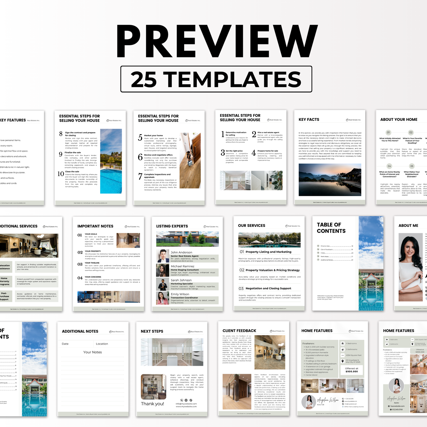 listing presentation template bundle- sage green(preview)