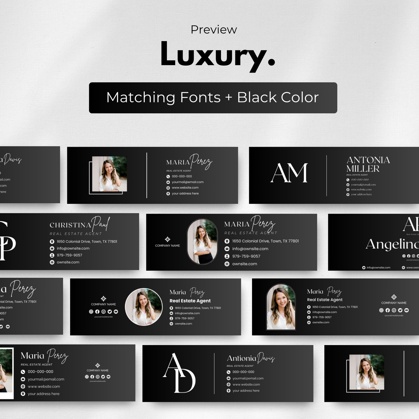 email signature bundle-luxury black