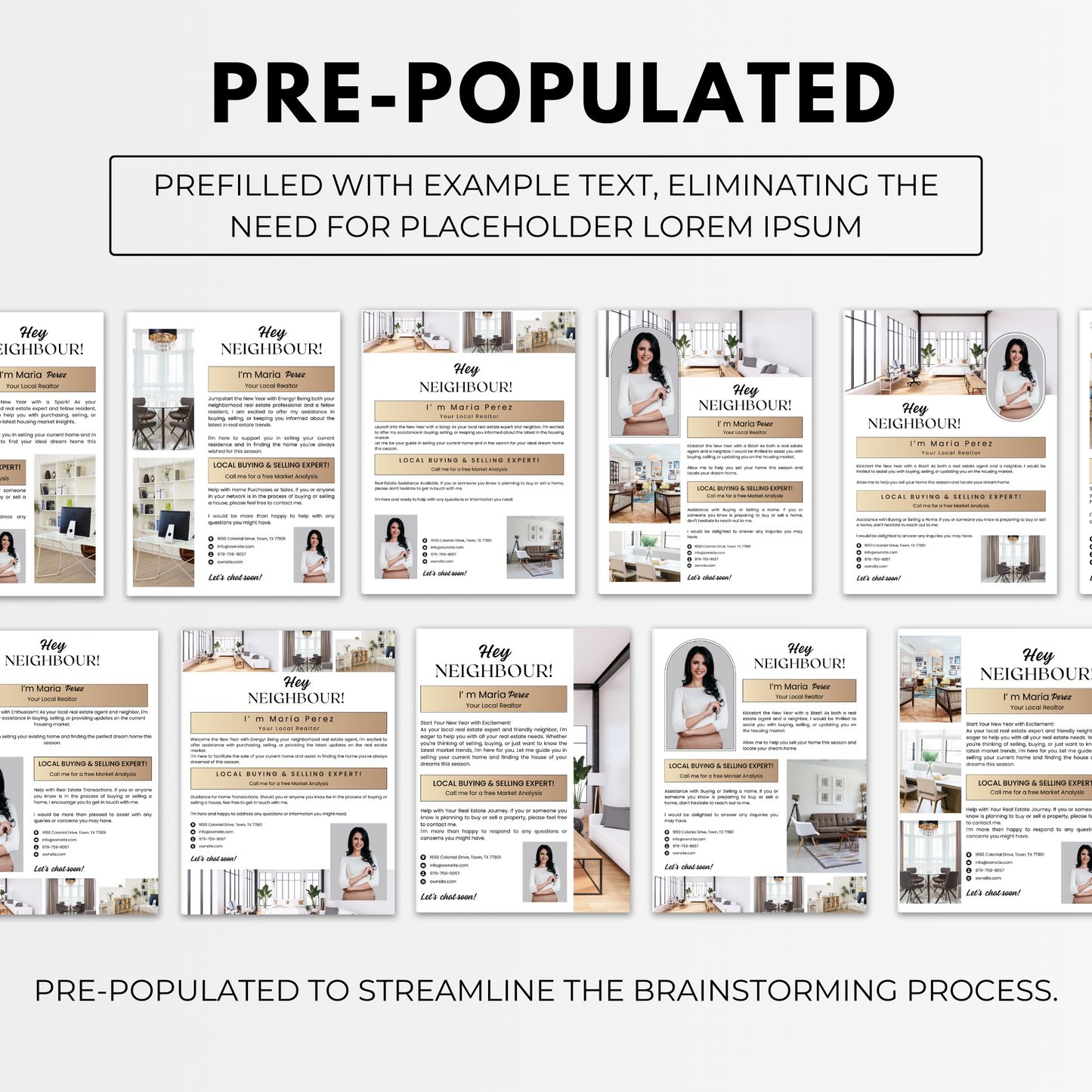 introduction flyer template bundle-luxury gold(pre populated)