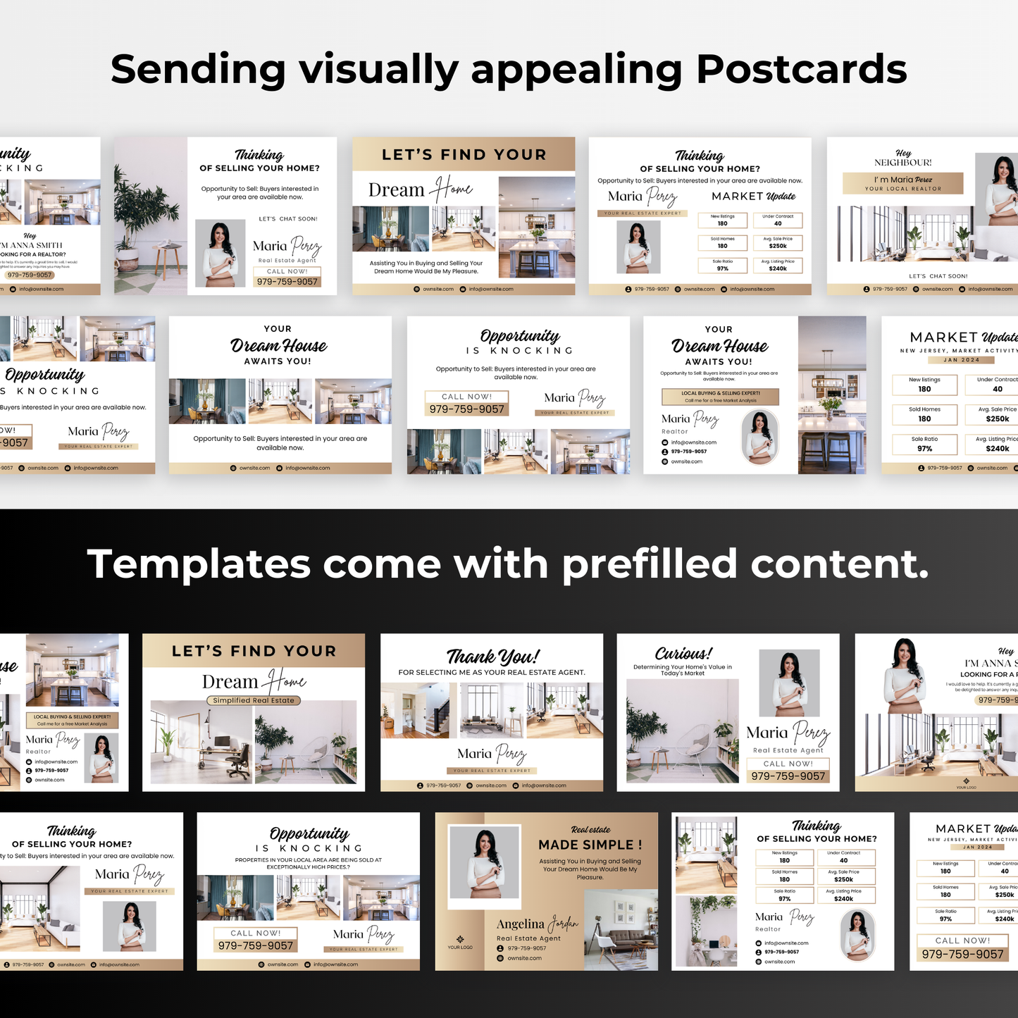 general postcard templates - luxury gold