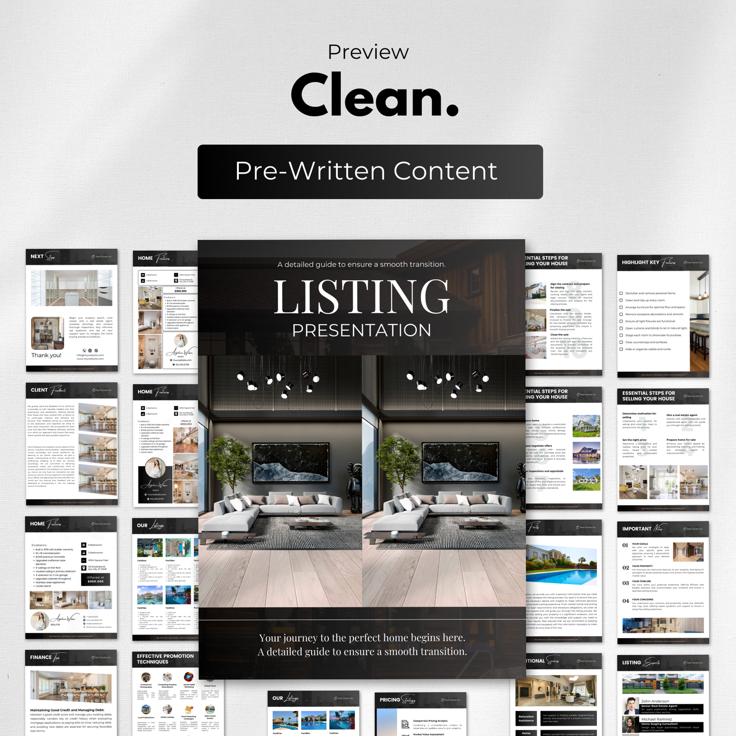 property listing presentation bundle-luxury black