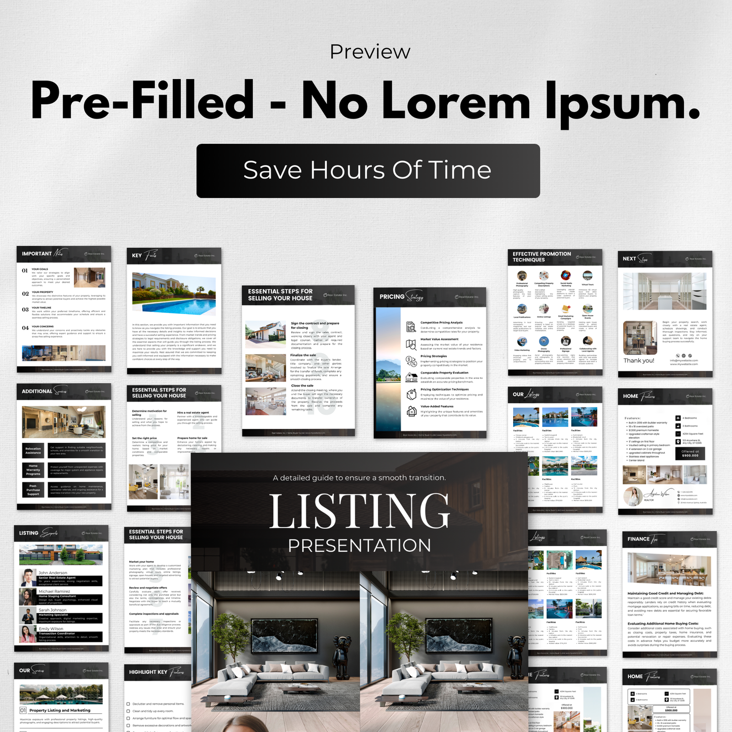 property listing presentation bundle-luxury black