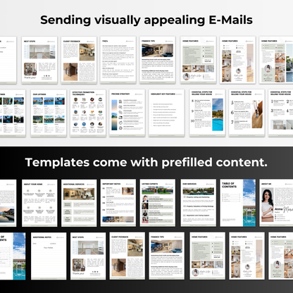 Listing Presentation Template Bundle- Sage Green(sending visually appealing e mails)