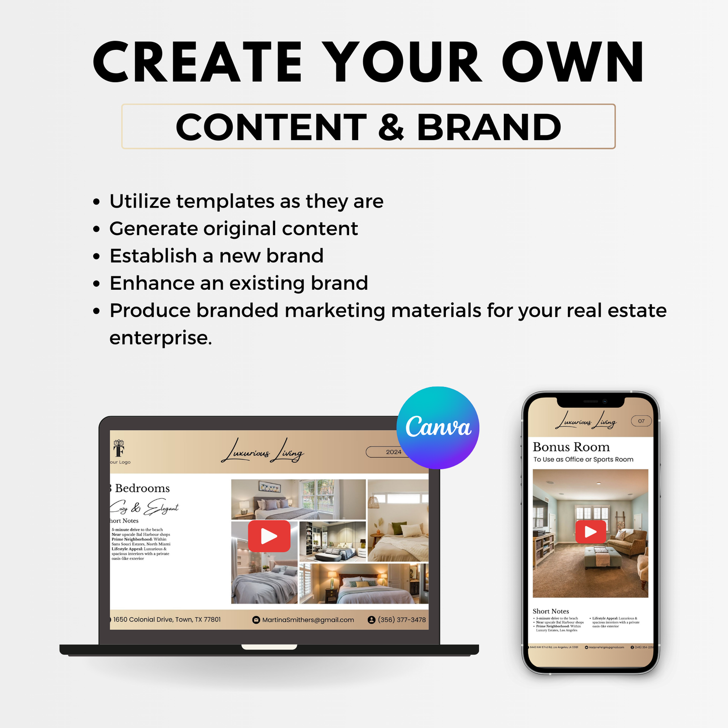 luxury listing video template bundle-luxury gold