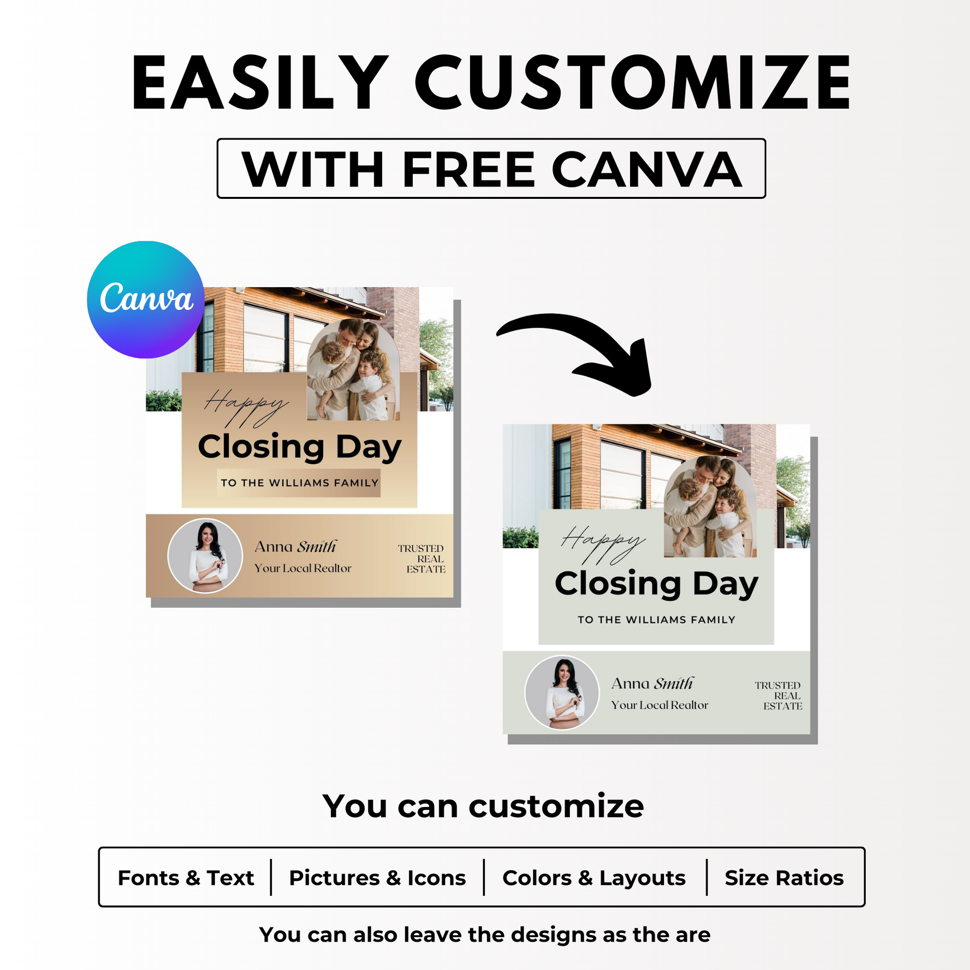 Closing Day Social Media Template Bundle-Luxury Gold