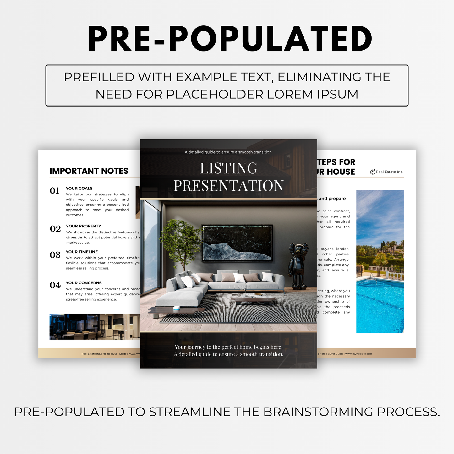 listing presentation template bundle-luxury gold