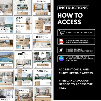 Open House Social Media Template Bundle-Luxury Gold