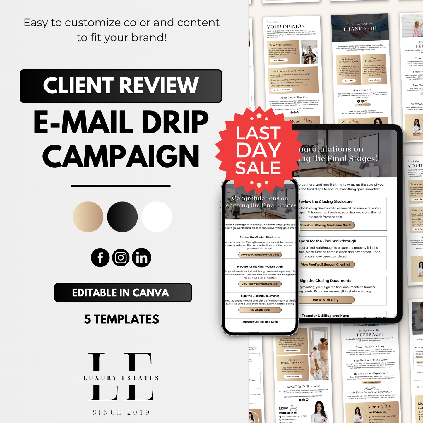 client review email drip campaign-luxury gold